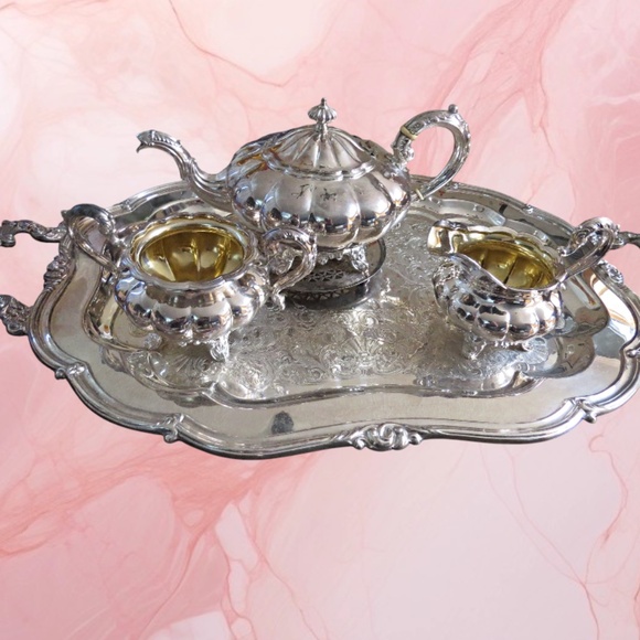 Fabulous Birks Regency Plate (silverplate) Teapot, Cream & Sugar - Picture 1 of 4